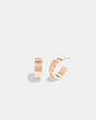 COACH®,BOUCLES D’OREILLES STYLE HUGGIE EXCLUSIVES,Or Rose,Front View