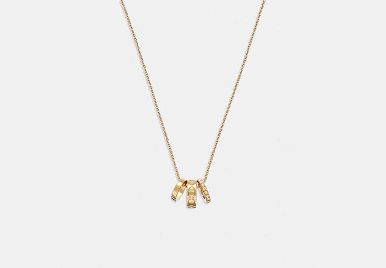 COACH®,SIGNATURE RONDELL NECKLACE,Gold,Front View