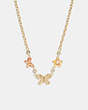 COACH®,PAVE BUTTERFLY NECKLACE,Gold/Pink,Front View