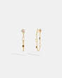 COACH®,SIGNATURE REXY MISMATCH EARRINGS,Gold/Pearl,Front View