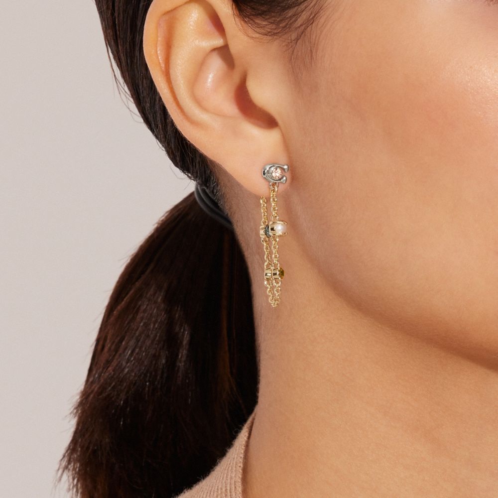 COACH®  Signature Cup Mismatch Earrings