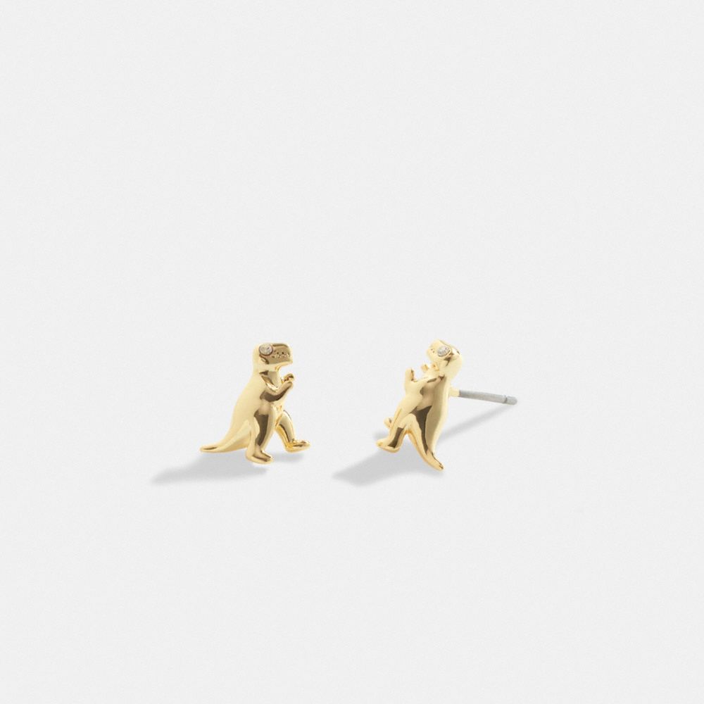 COACH®,REXY STUD EARRINGS,Gold,Front View