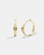 COACH®,BUCKLE SMALL HOOP EARRINGS,Gold,Front View