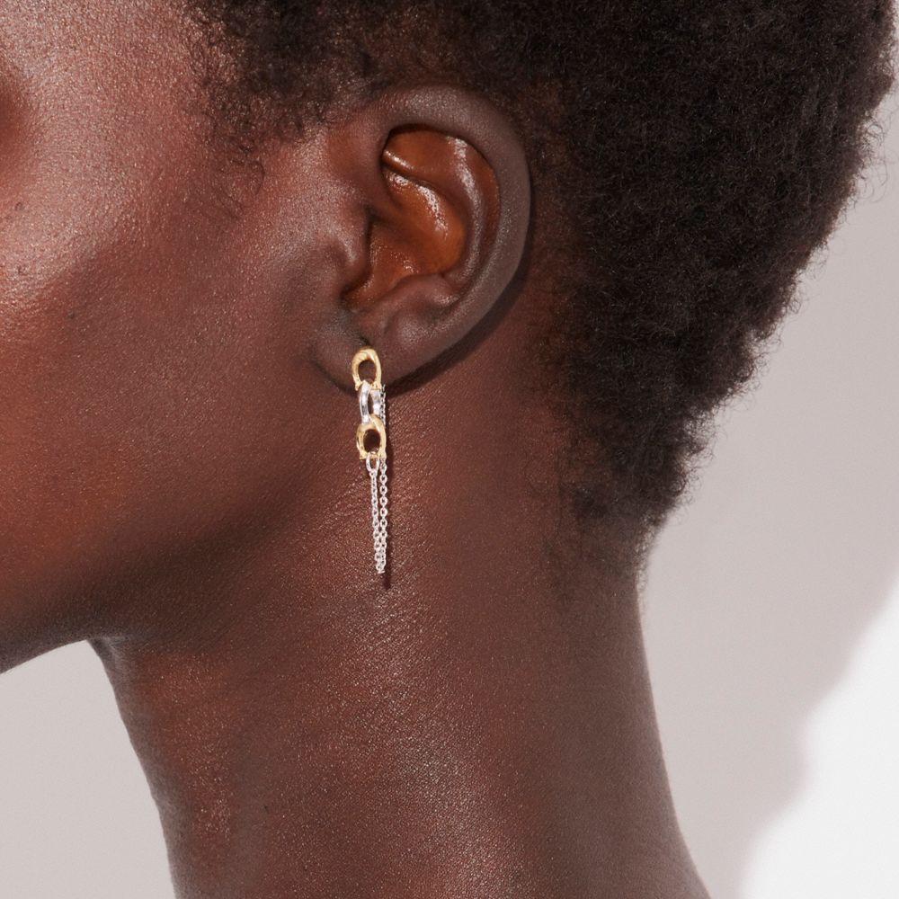 Earrings Womens Gold Lock Key Dangle Hoop Earrings Jewelry