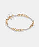COACH®,SIGNATURE MIXED CHAIN BRACELET,Plated Brass,Gold/Silver,Front View
