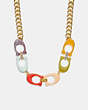COACH®,SIGNATURE CHAIN LINK NECKLACE,Gold/Multi,Inside View,Top View