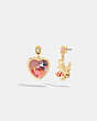 COACH®,DISNEY X COACH MICKEY MOUSE AND FLOWER BEE MISMATCH EARRINGS,Plated Brass,Gold/Multi,Inside View,Top View