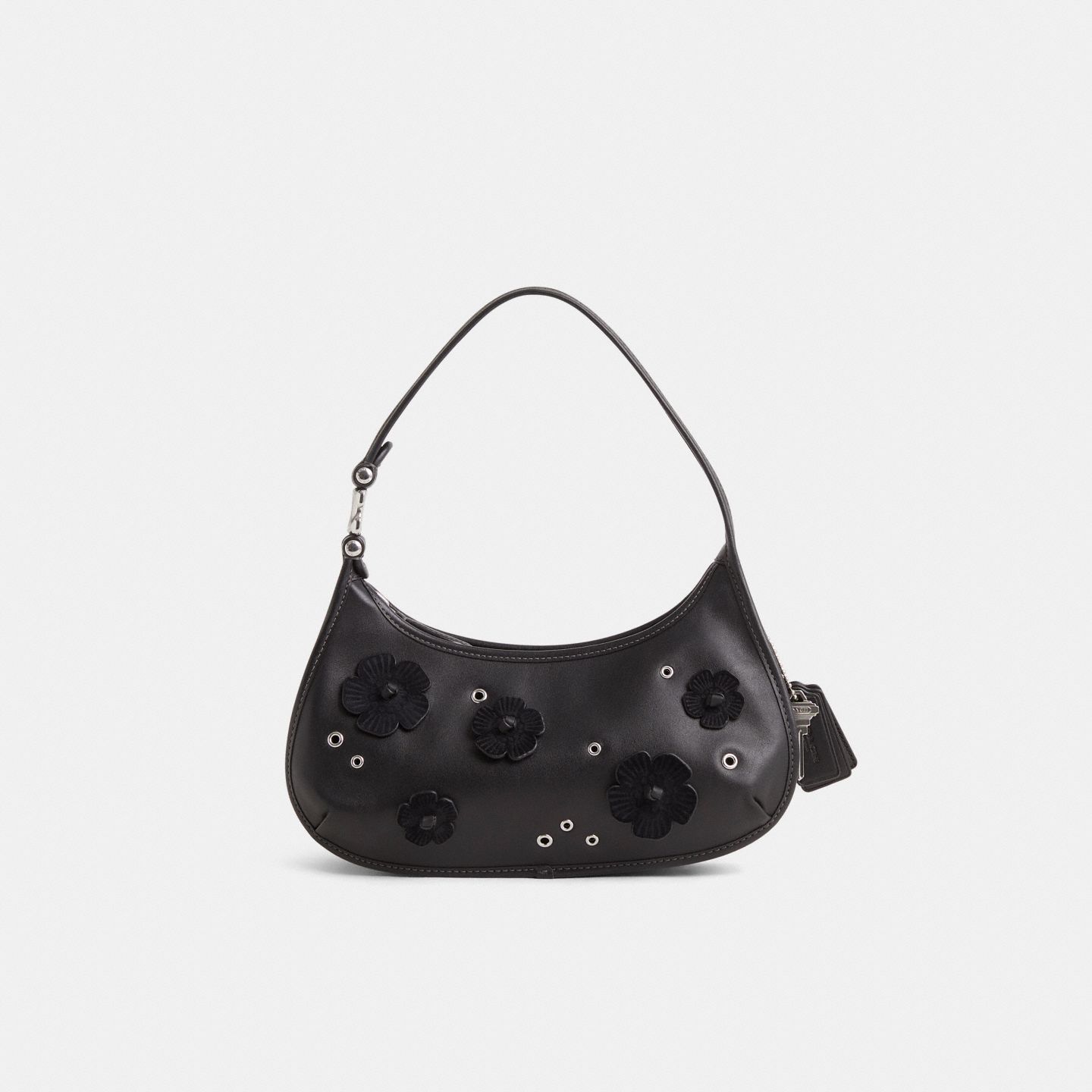 Женская сумка Coach Custom Eve Shoulder, цвет: Серебряный / Чёрный — фото 1