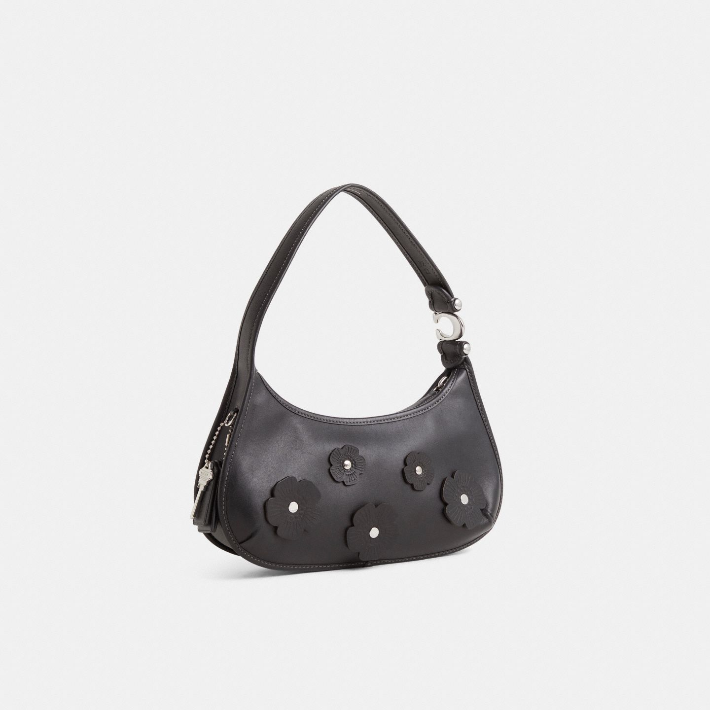 Женская сумка Coach Custom Eve Shoulder, цвет: Серебряный / Чёрный — фото 2