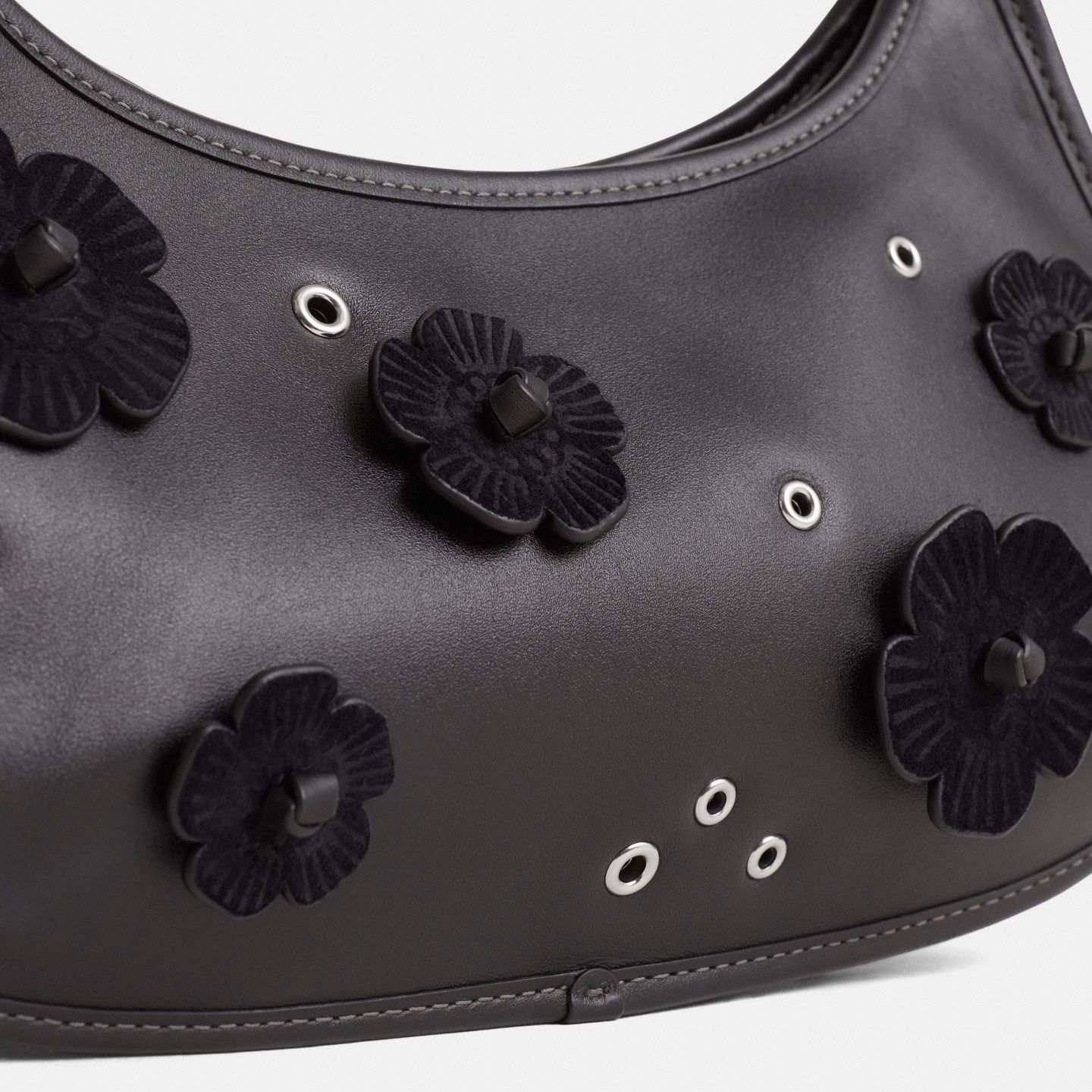 Женская сумка Coach Custom Eve Shoulder, цвет: Серебряный / Чёрный — фото 4