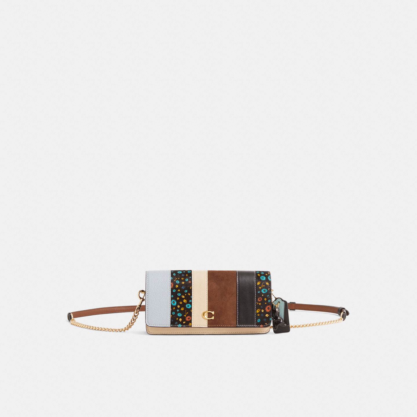 Женский кошелёк Coach Custom Evie Long Wallet With Chain, цвет: Латунный / Чёрный — фото 1