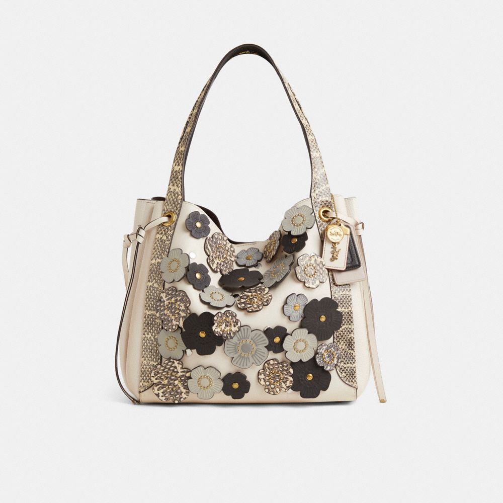 COACH®,Custom Harmony Hobo In Colorblock With Snakeskin Detail,,Front View