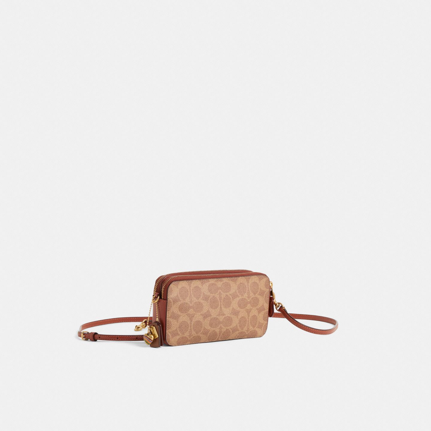 Женская сумка Coach Custom Kira Crossbody Bag In Colorblock Signature Canvas, цвет: Латунный / Рыжевато-коричневый — фото 2