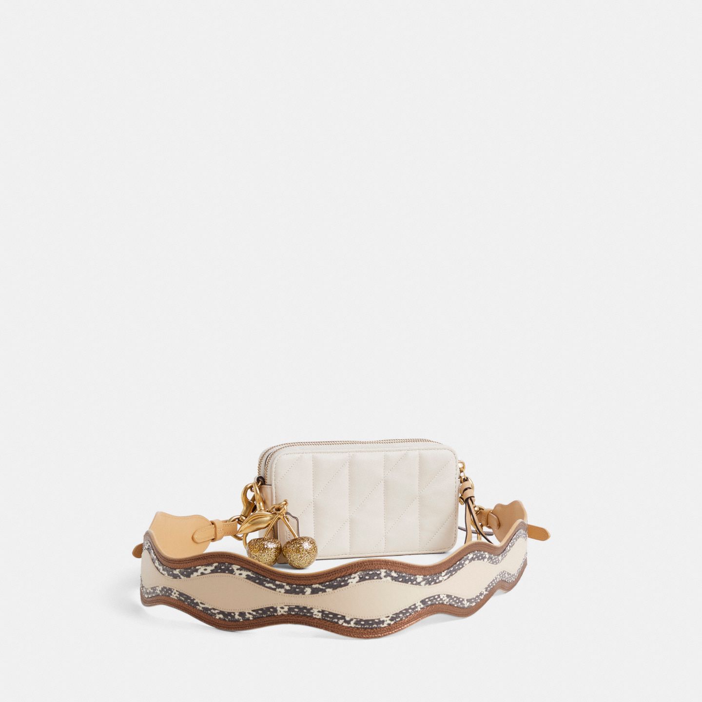 Женская сумка Coach Custom Kira Crossbody With Pillow Quilting, цвет: Латунный / Меловой — фото 2