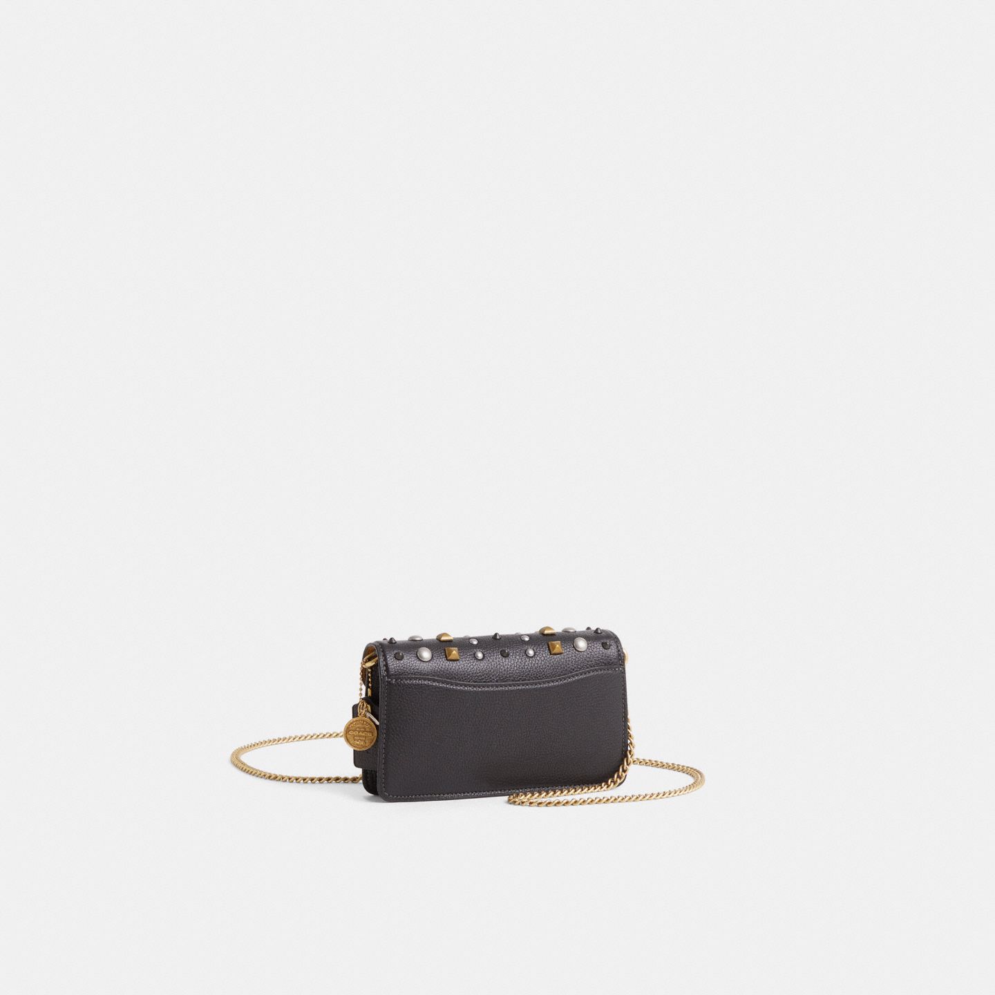 Женская сумка Coach Custom Tabby Crossbody Wristlet, цвет: Латунный / Чёрный — фото 2