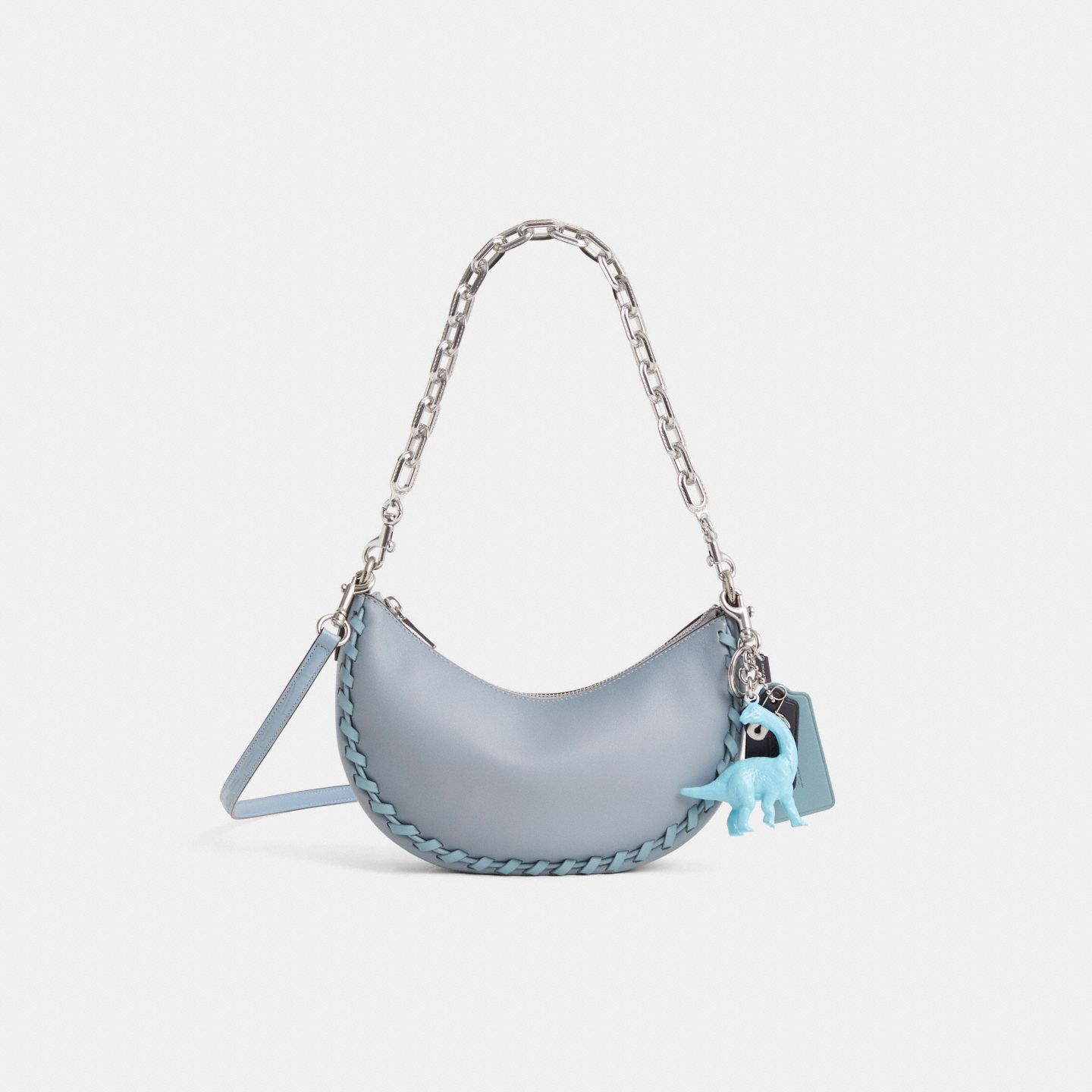 Женская сумка Coach Custom Mira Shoulder, цвет: Серебряный / Серый синий — фото 1