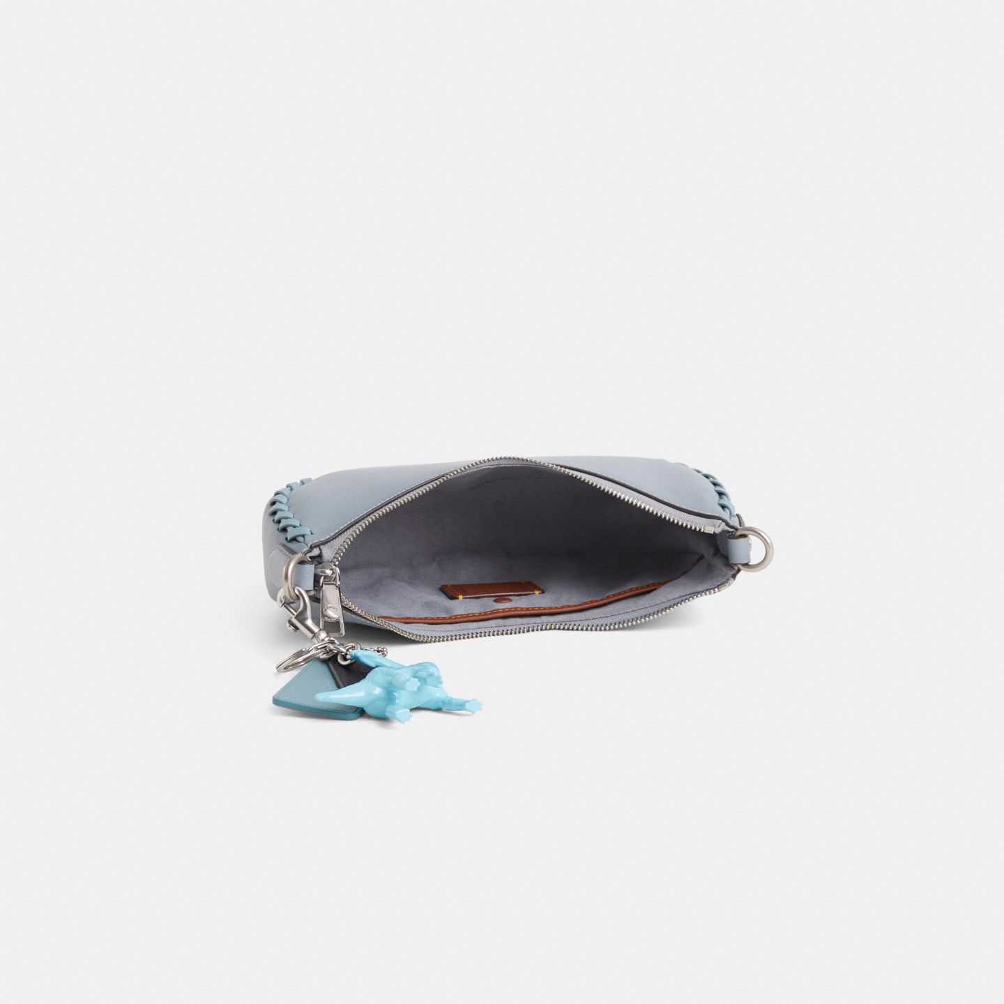 Женская сумка Coach Custom Mira Shoulder, цвет: Серебряный / Серый синий — фото 3