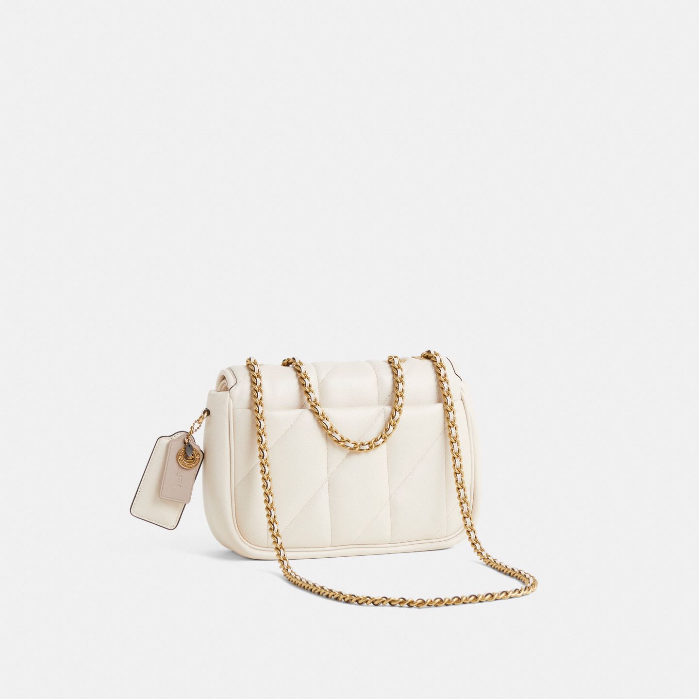 Женская сумка Coach Custom Pillow Madison Shoulder Bag With Quilting, цвет: Латунный / Меловой — фото 2