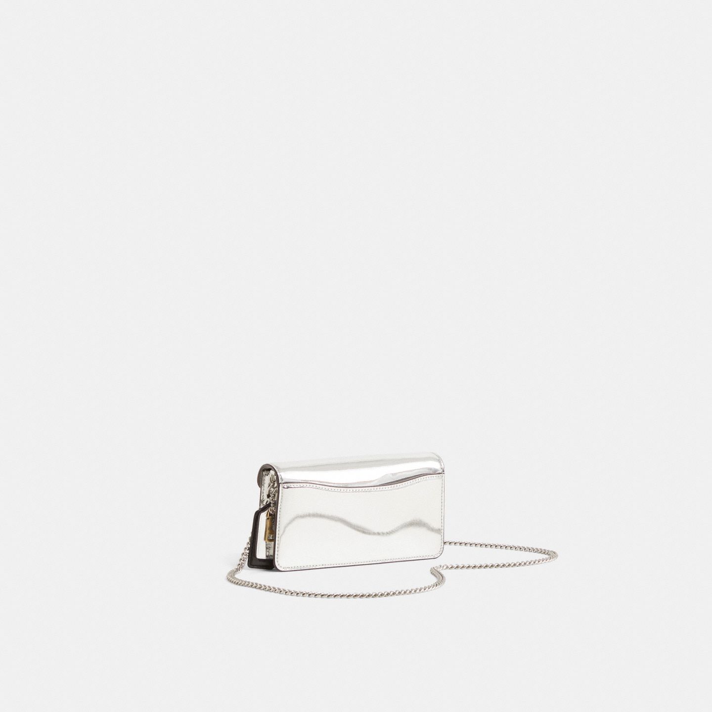 Женская сумка Coach Custom Tabby Wristlet In Silver Metallic, цвет: Серебряный — фото 2