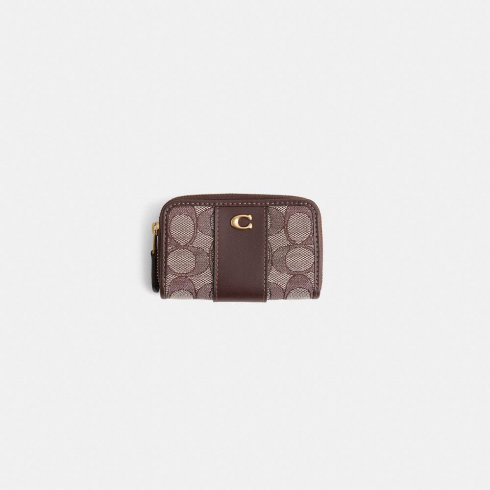 Restored Essential Small Zip Around Card Case In Signature