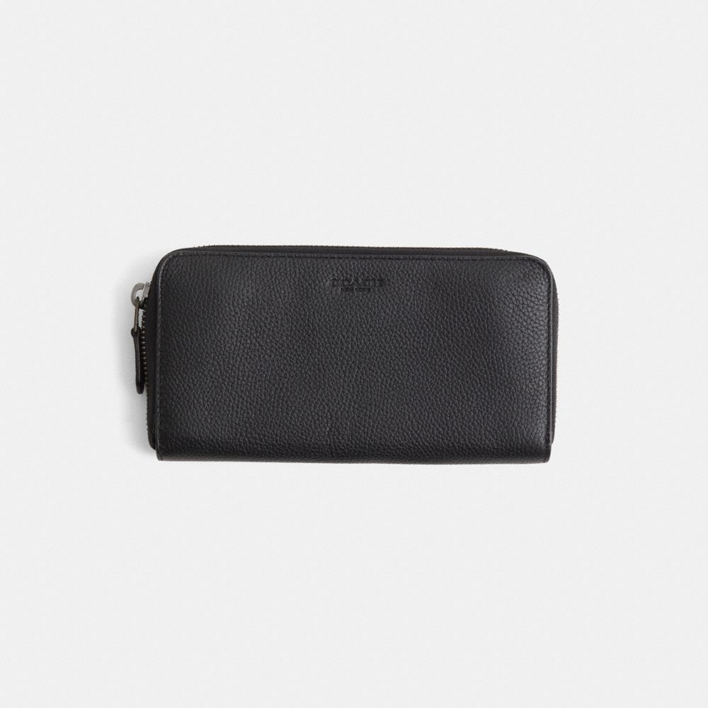 COACH®,Restored Accordion Wallet,Black,Front View