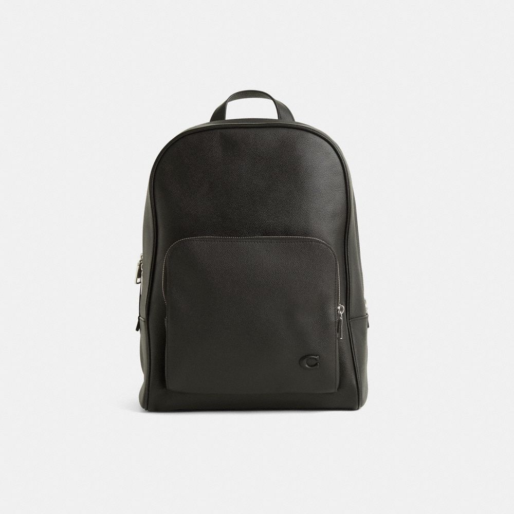 COACH®,Restored Wade Backpack,Leather,Backpack,Logo,Adjustable,Suitcase Sleeve,Scratch Resistant,Casual,Black,Front View