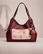 COACH®,UPCRAFTED LORI SHOULDER BAG WITH SNAKESKIN DETAIL,Snakeskin Leather,Large,Brass/Wine,Front View