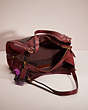 COACH®,UPCRAFTED LORI SHOULDER BAG WITH SNAKESKIN DETAIL,Snakeskin Leather,Large,Brass/Wine,Inside View,Top View