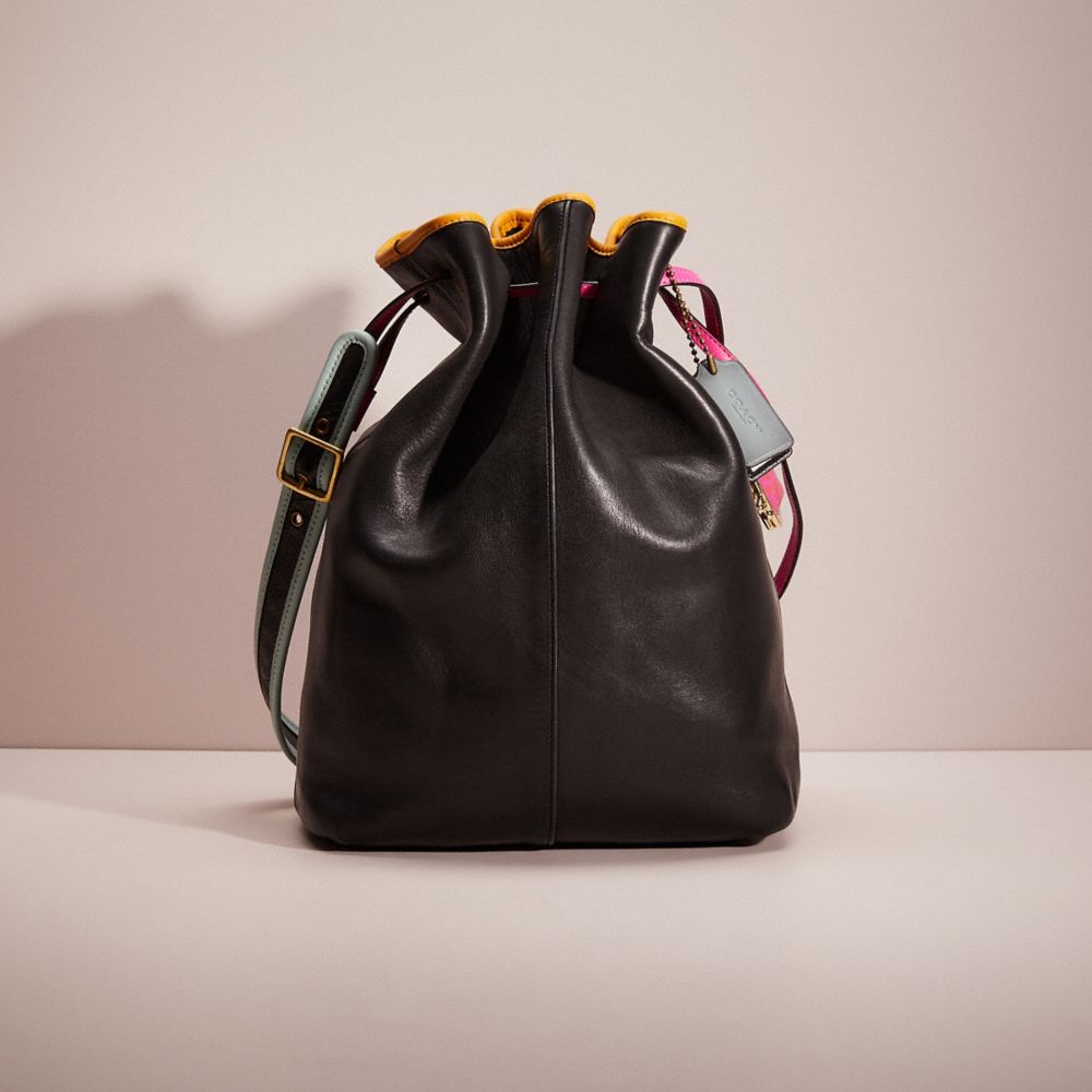 Vintage leather store bucket bag