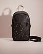 COACH®,UPCRAFTED METROPOLITAN SOFT PACK,Polished Pebble Leather,Large,Gunmetal/Black,Front View