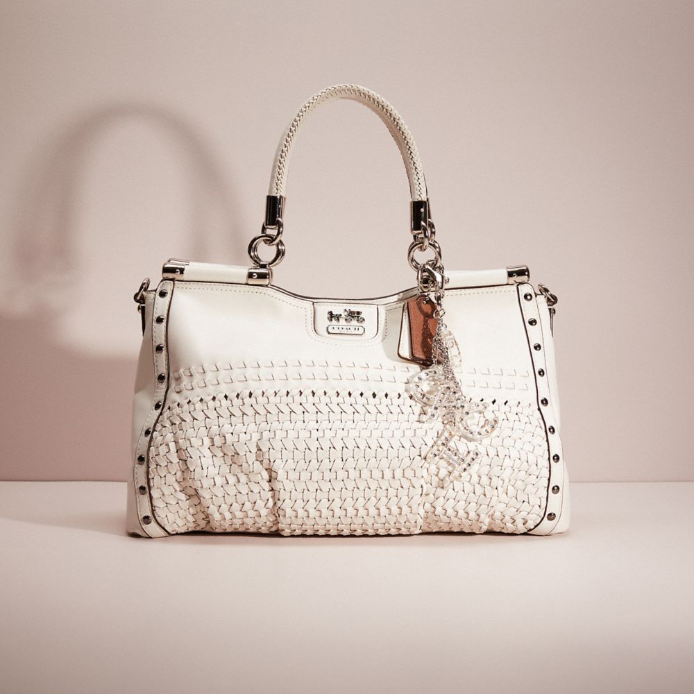 Coach, Bags, New Coach Madison Woven Carrie 2334 White