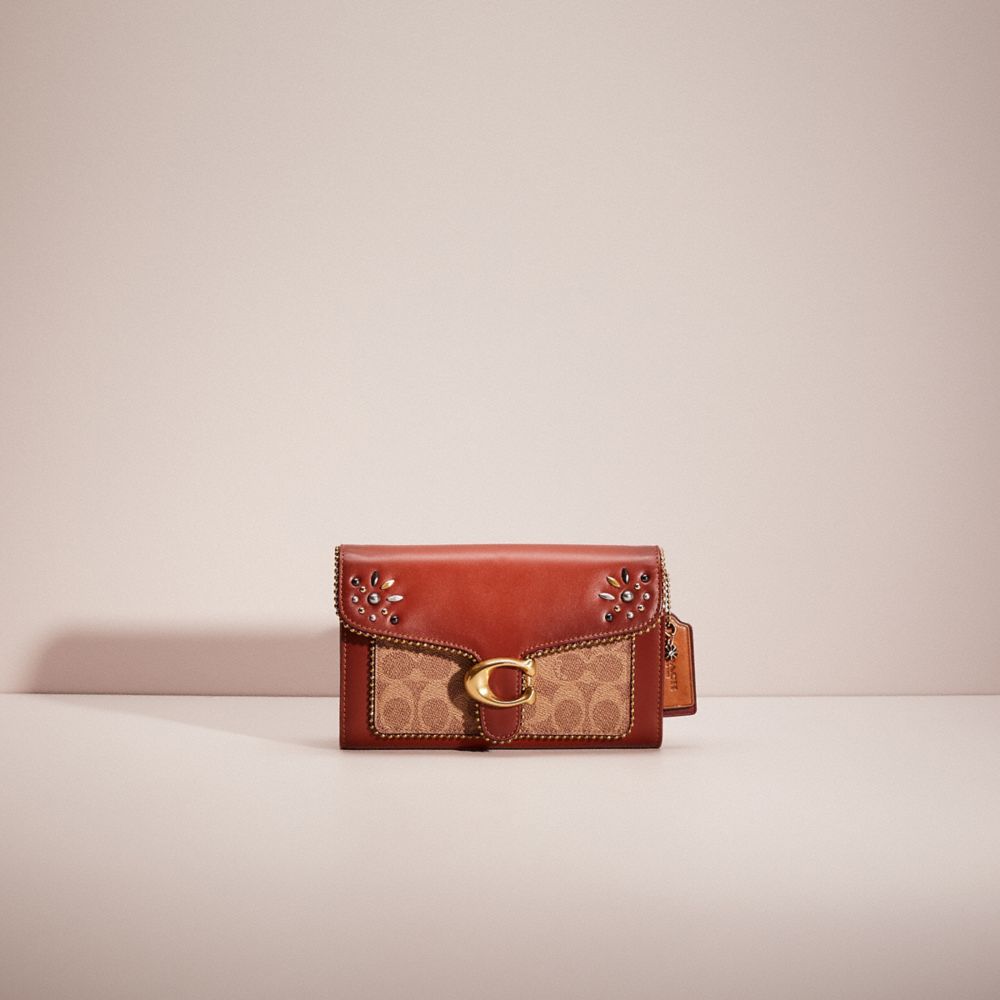 COACH Tabby Chain Clutch In Signature Canvas With Beadchain