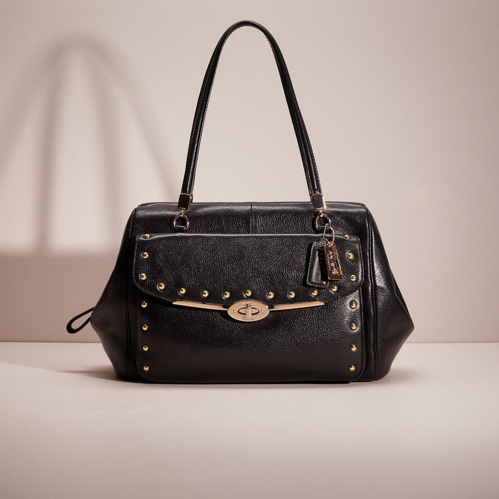 COACH Restored Madison Madeline East/west Satchel In Leather in Black