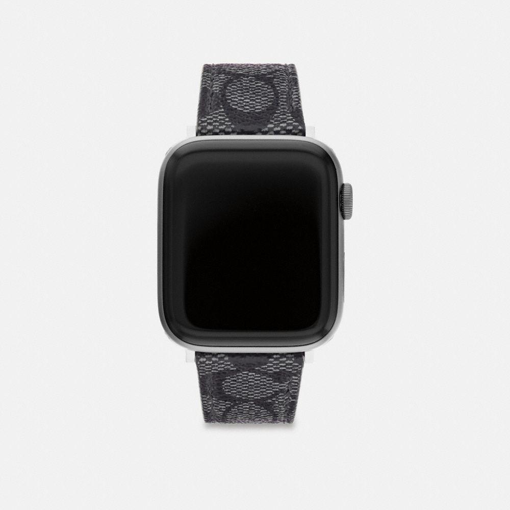 COACH®,APPLE WATCH® STRAP, 42MM AND 44MM,Graphite,Front View