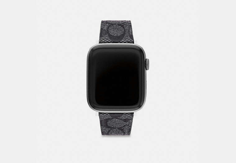 COACH®,APPLE WATCH® STRAP, 42MM AND 44MM,Graphite,Front View