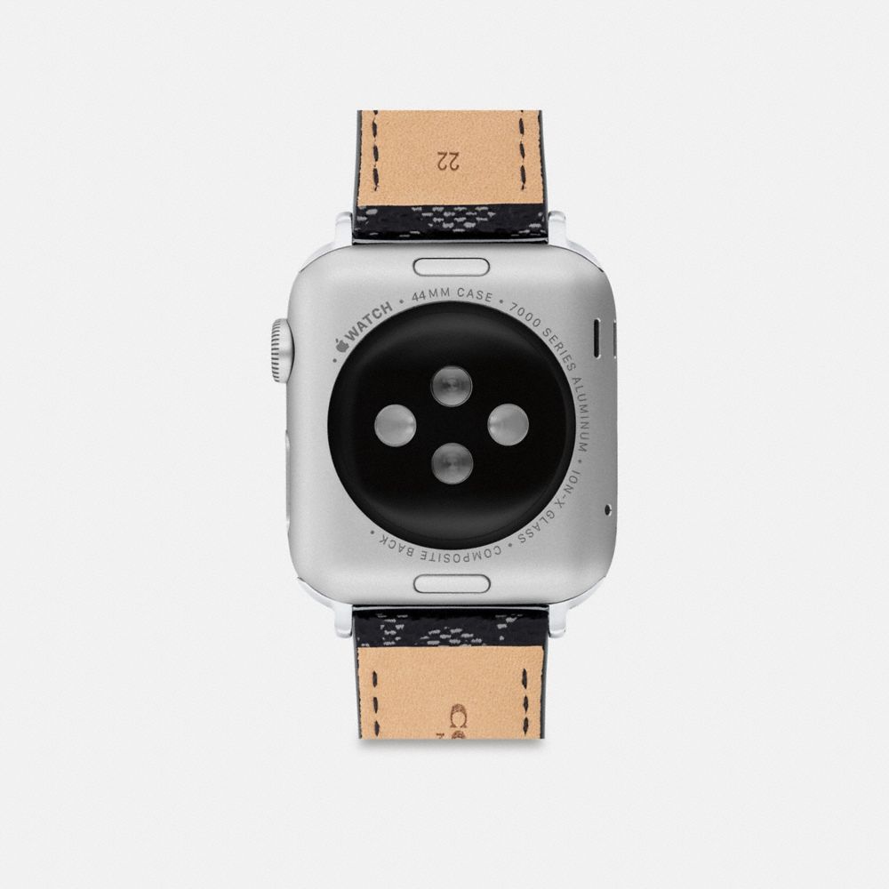COACH®,APPLE WATCH® STRAP, 42MM AND 44MM,Graphite,Back View