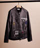 COACH®,UPCRAFTED LEATHER RACER JACKET,Leather,Black,Front View