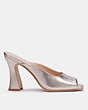 COACH®,LAURENCE SANDAL,Metallic Leather,Platinum Champagne,Angle View