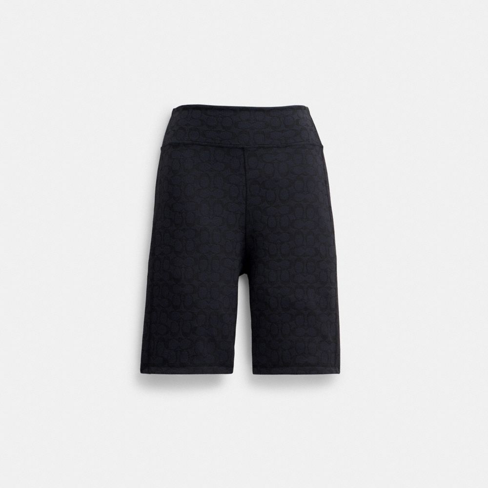 ✨極美品✨COACH シグネーチャー柄 ショーツ 綿 ネイビー 155/66A