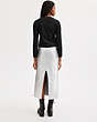 COACH®,SIGNATURE KNIT CROPPED CARDIGAN,Wool/Silk,Black,Scale View