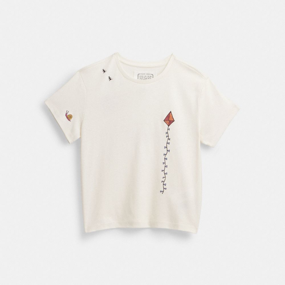 COACH®,COACH X OBSERVED BY US T-SHIRT,White,Front View image number 0