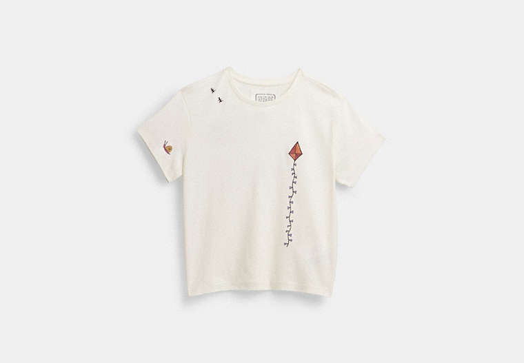 COACH®,COACH X OBSERVED BY US T-SHIRT,Cotton/Polyester,White,Front View image number 0