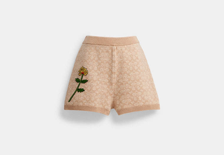 COACH®,COACH X OBSERVED BY US SIGNATURE KNIT SET SHORTS,cotton,Natural Multi,Front View