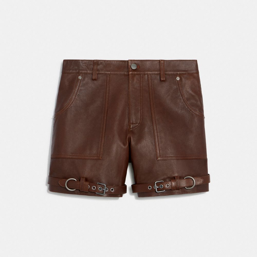 leather shorts women