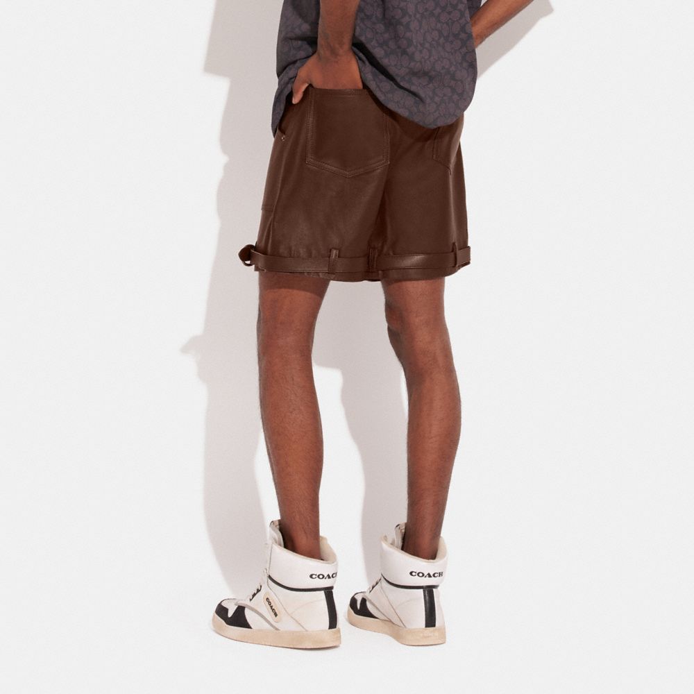 COACH®  Leather Shorts