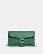 COACH®,TABBY CHAIN CLUTCH,Polished Pebble Leather,Silver/Bright Green,Front View