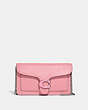 COACH®,TABBY CHAIN CLUTCH,Polished Pebble Leather,Mini,Silver/Flower Pink,Front View