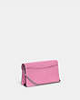 COACH®,TABBY CHAIN CLUTCH,Polished Pebble Leather,Mini,Silver/Vivid Pink,Angle View