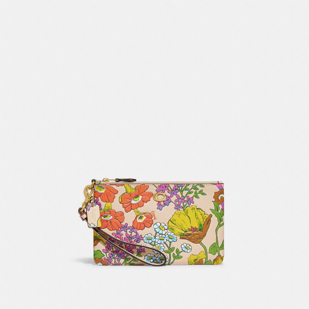 Coach sales floral wristlet