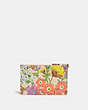 COACH®,SMALL WRISTLET WITH FLORAL PRINT,Smooth Leather,Brass/Ivory Multi,Back View